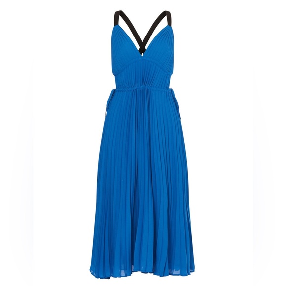 NWT Proenza Schouler Broomstick Pleated Dress Blue 10